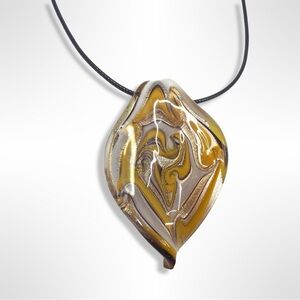 Handmade Boho Swirl Glass Pendant Necklace
